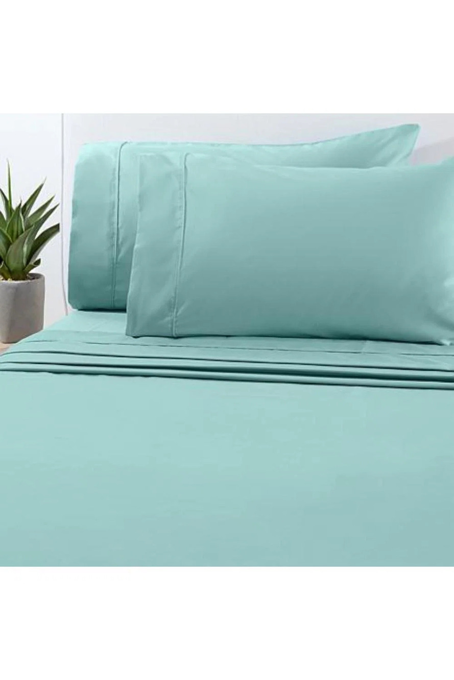 Concierge Collection 1200 TC Cotton-Rich Pillowcases Eggshell Blue
